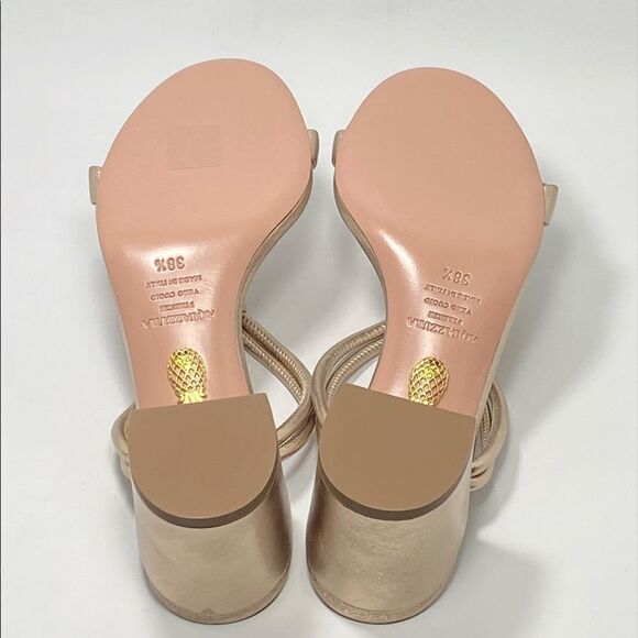 Aquazzura Palisades Metallic Leather Sandals size 38.5 - Picture 12 of 12